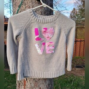 Girl's George Silver Size 6 Velour Ribbed Sequin Pullover Sweater